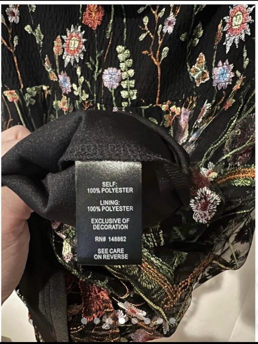Torrid NWT Special Occasion Black Floral Embroidered Tea Dress - Picture 7 of 7